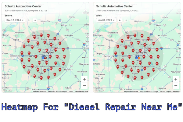 Local SEO heatmap after adding custom services Springfield IL