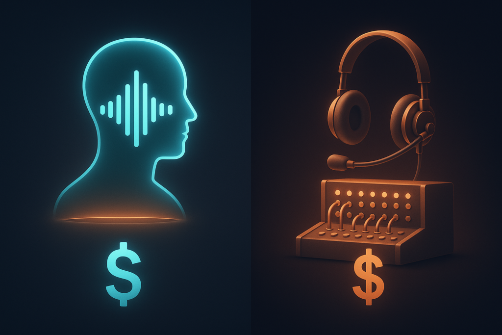 AI voice agent compared to a traditional answering service