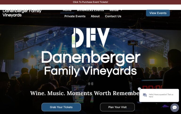 Danenberger Family Vineyards website design