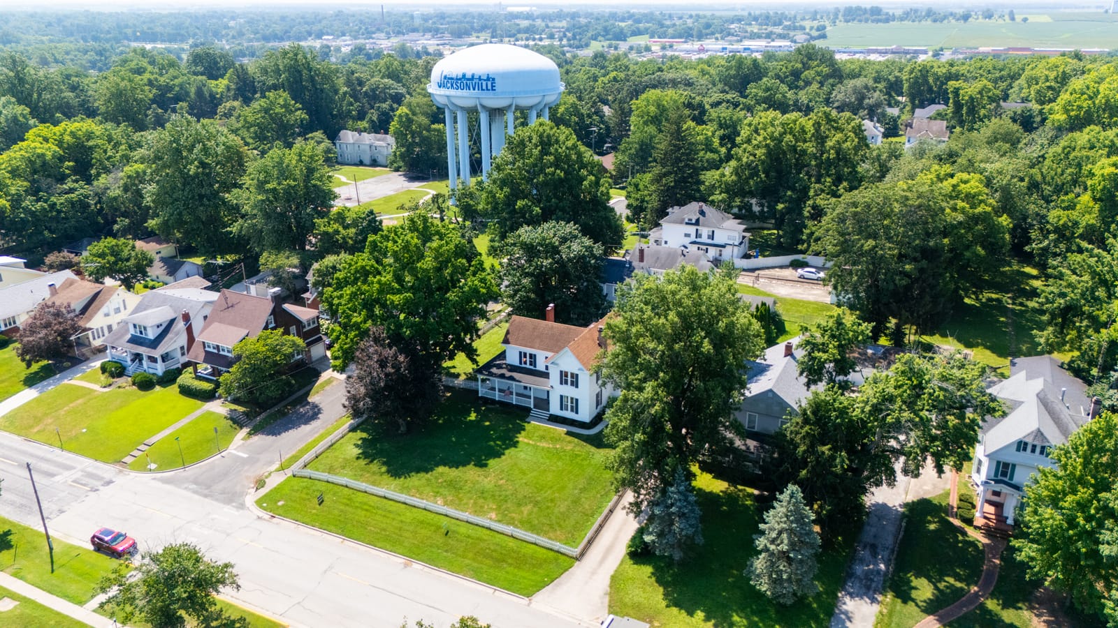 Aerial drone photo 05 of 1405 W College Ave, Jacksonville IL