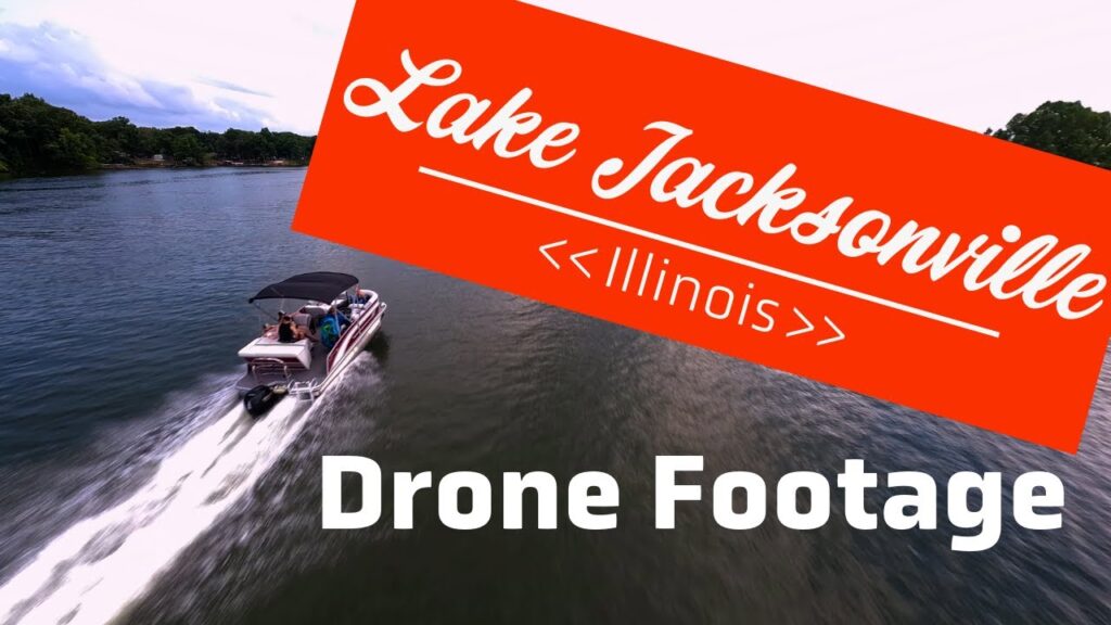 Aerial FPV drone view of Lake Jacksonville in Jacksonville, IL