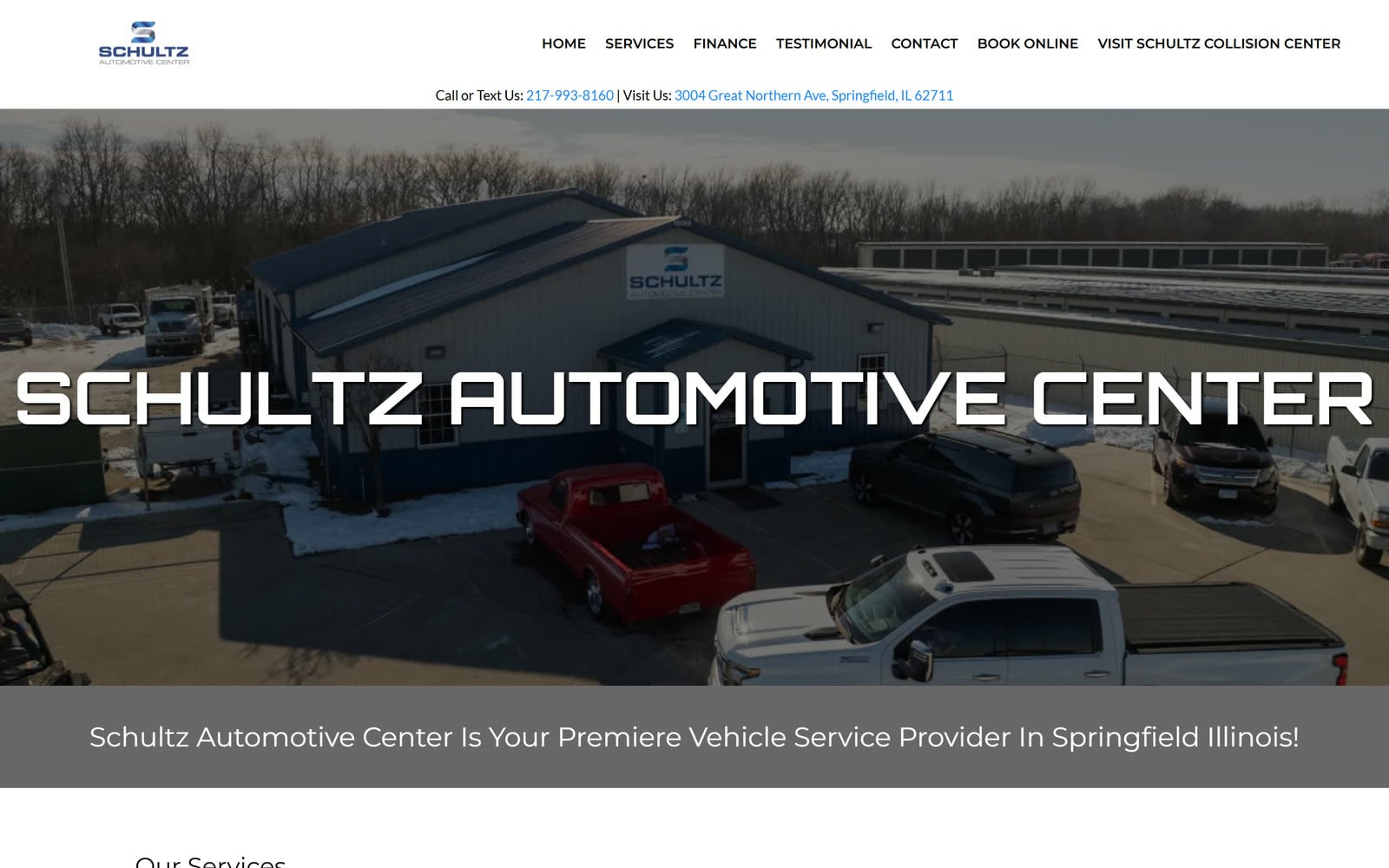 Schultz Automotive Center website designed by Elevated Ideas